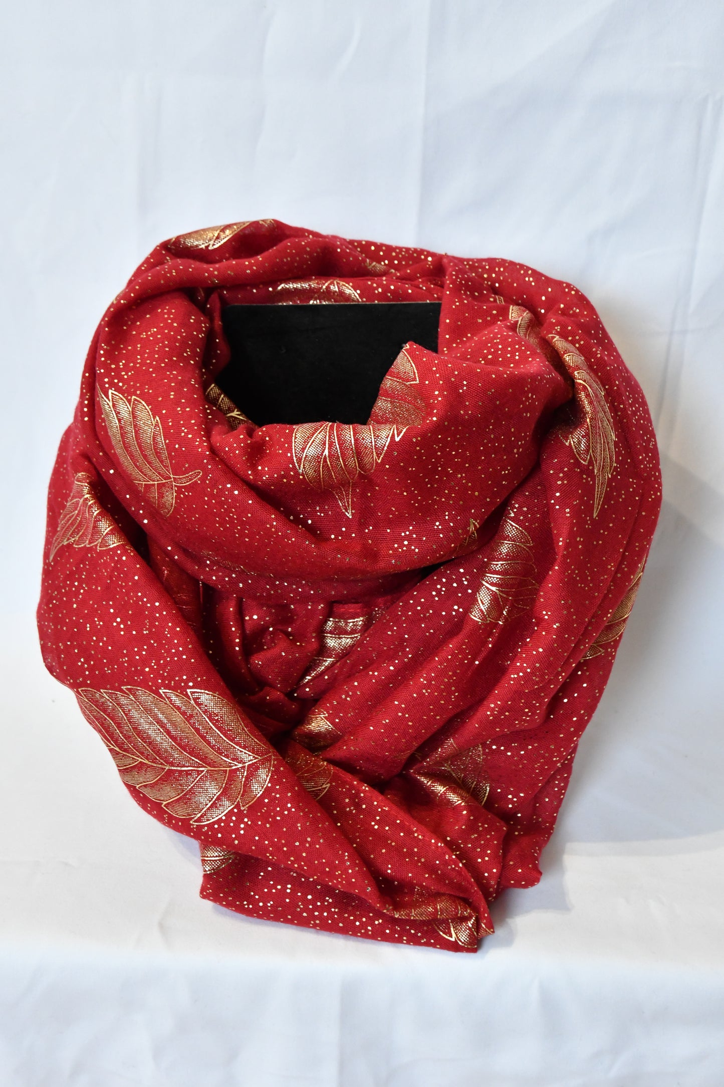 Foulard Feuille et paillette or