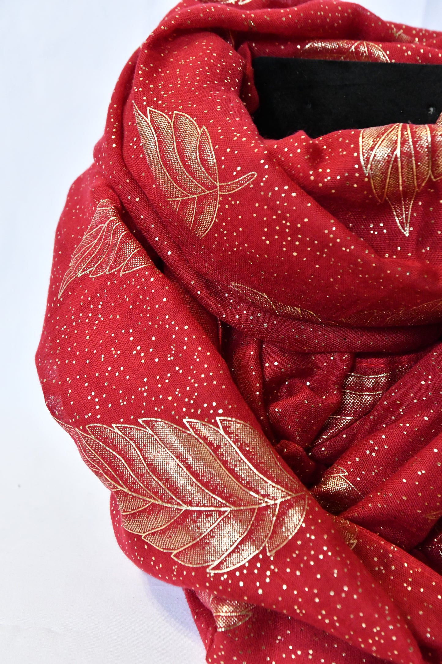 Foulard Feuille et paillette or