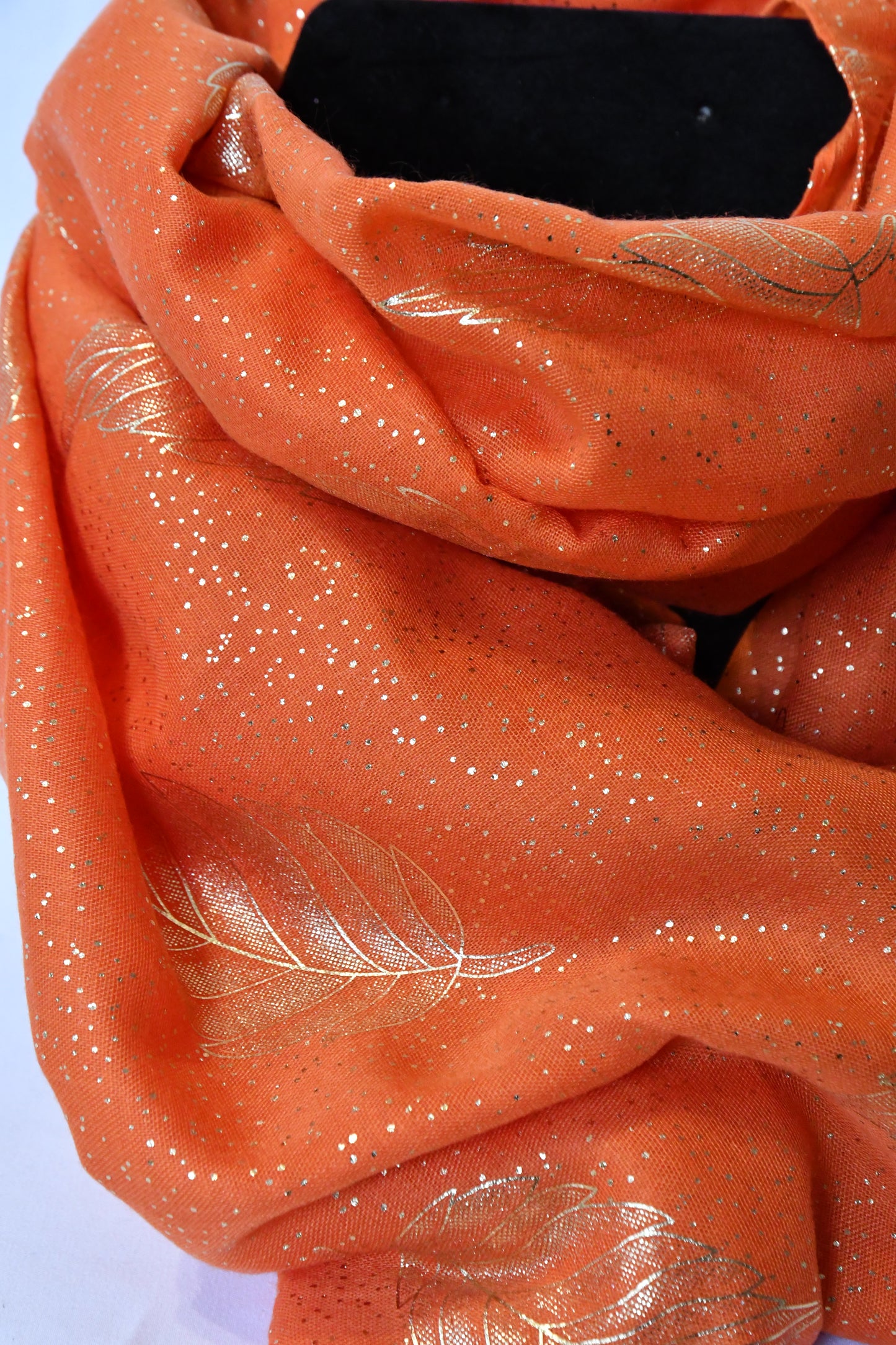 Foulard Feuille et paillette or