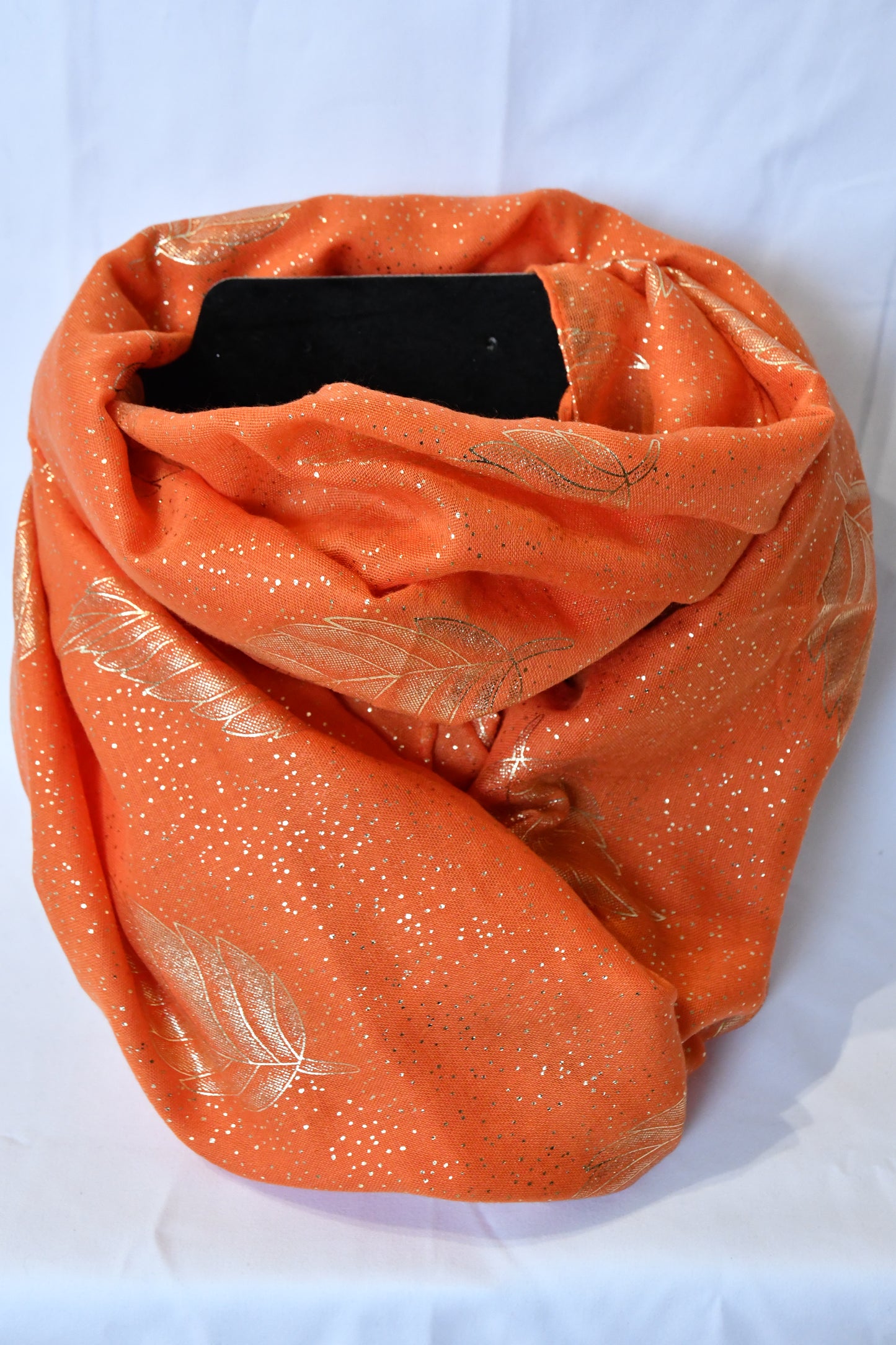 Foulard Feuille et paillette or