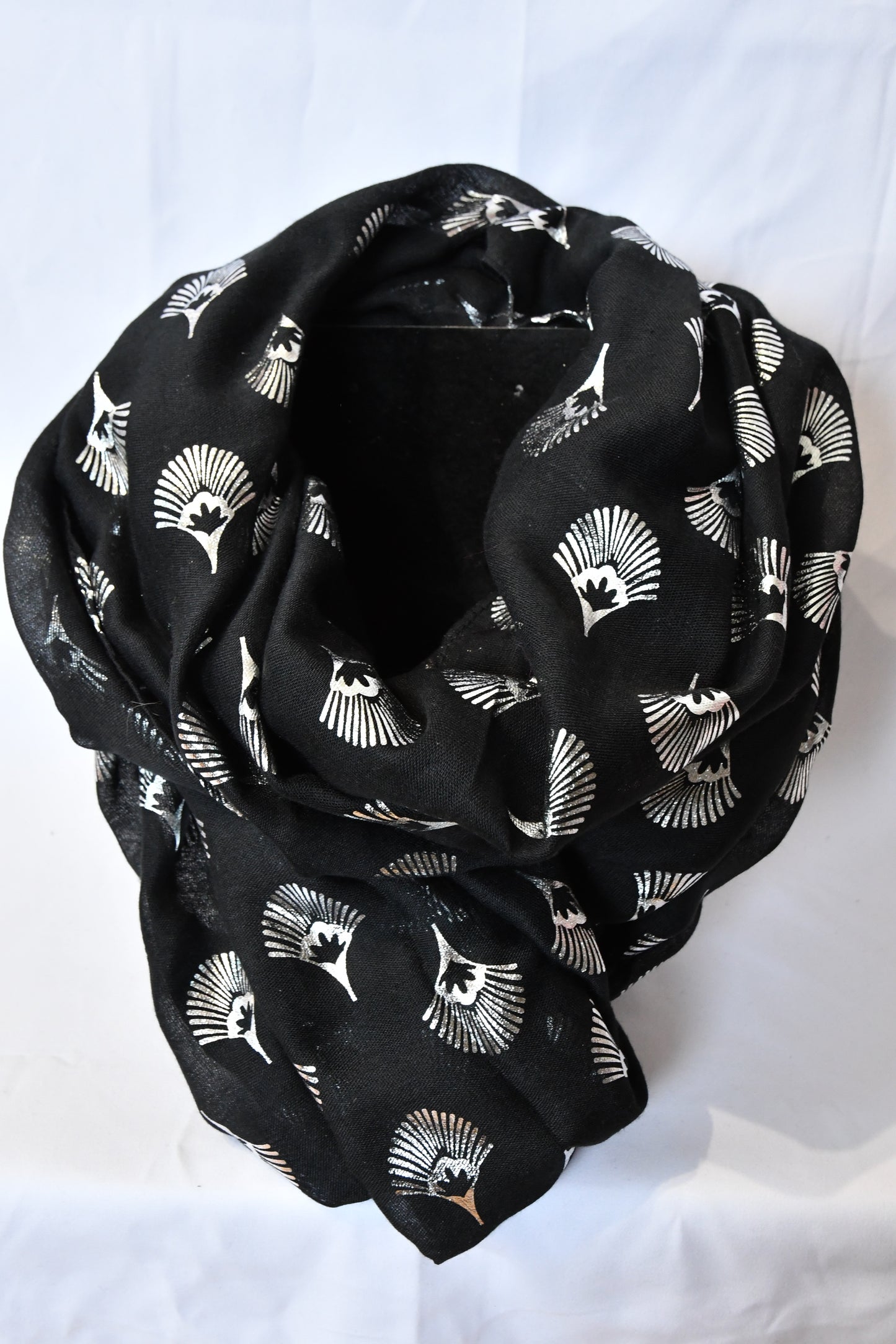 Foulard Fleur argent