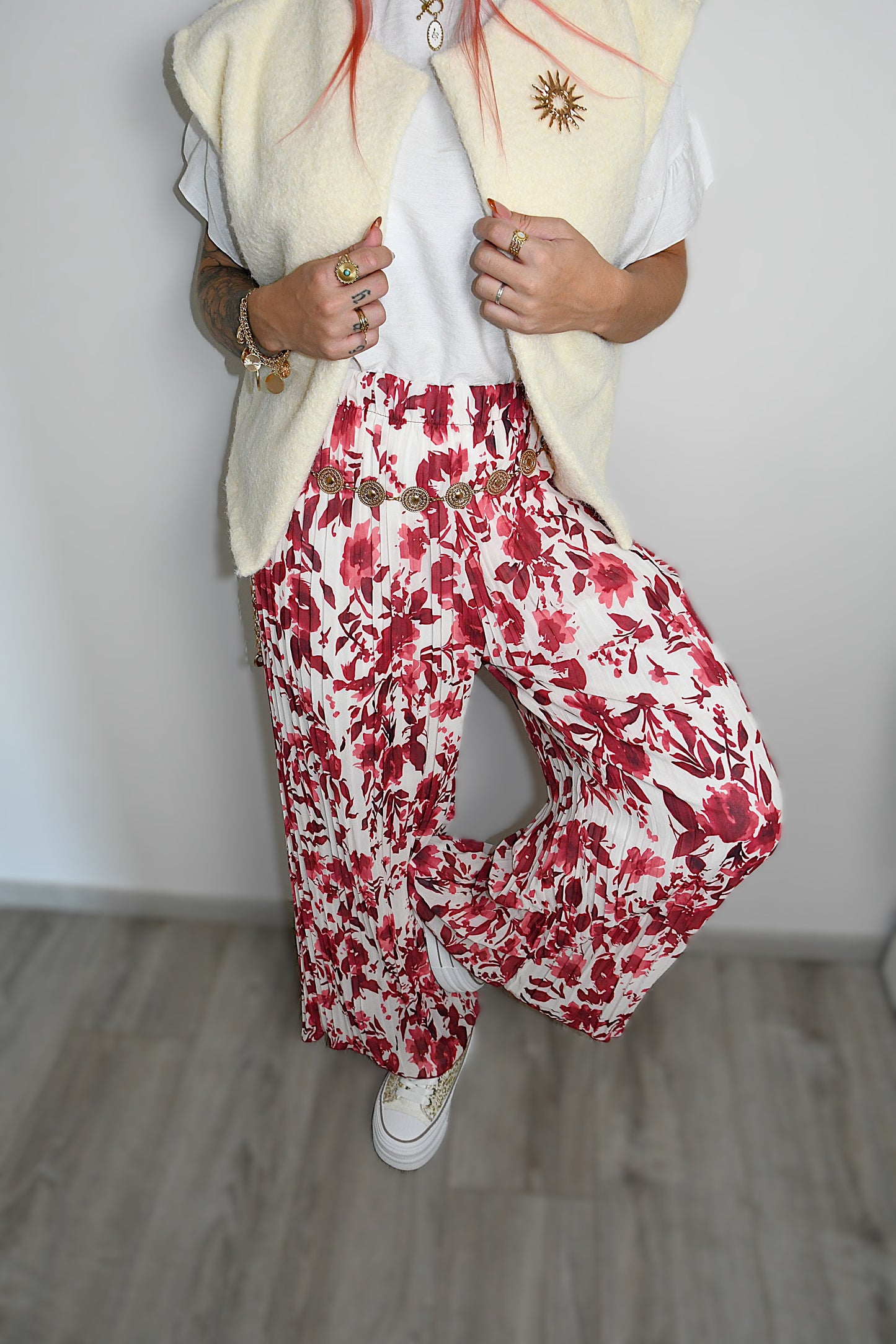 Pantalon Tina bordeau