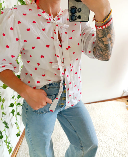 Blouse nœud cœur