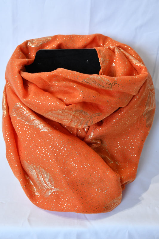 Foulard Feuille et paillette or