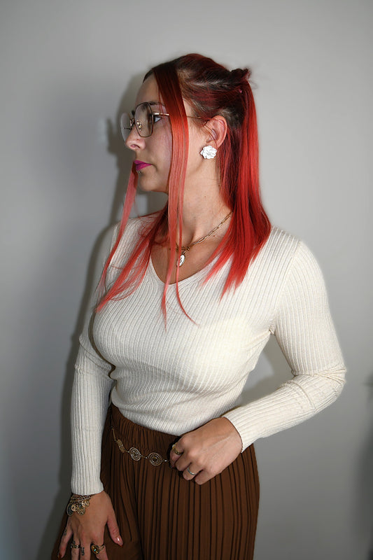 Top manche longue beige