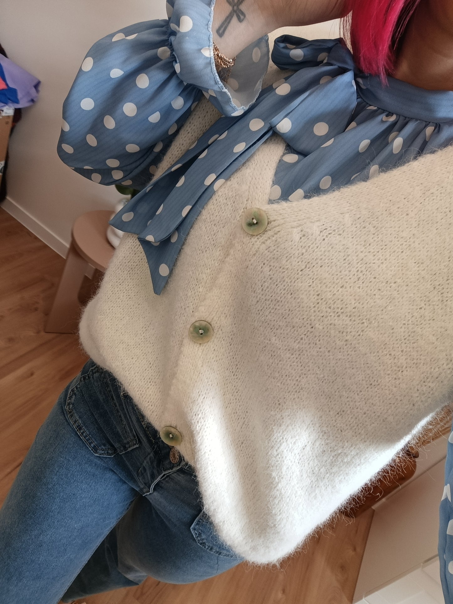 Cardigan Alison Blanc